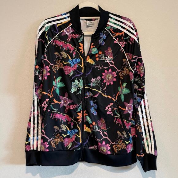 Adidas x Farm Rio Jackets & Blazers - Farm Rio X Adidas Large Poisonous Garden Track Jacket Black Floral
